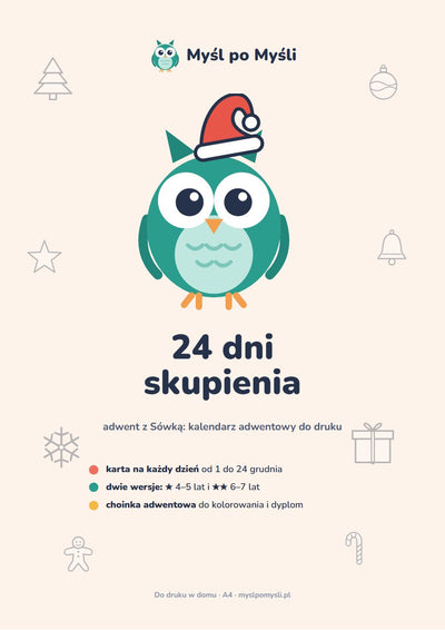 Myśl po Myśli: 24 dni skupienia, kalendarz adwentowy (PDF do druku)